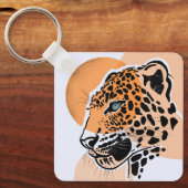 Leopard Print Keychain – 動物アクセサリー キーホルダー (正面)
