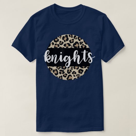 Leopard Print Knights Team Mascot School Spirit Ga Tシャツ (デザイン正面)