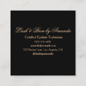 Leopard Print Lash Techミニマルはっきりしたリストデザイン スクエア名刺 (裏面)