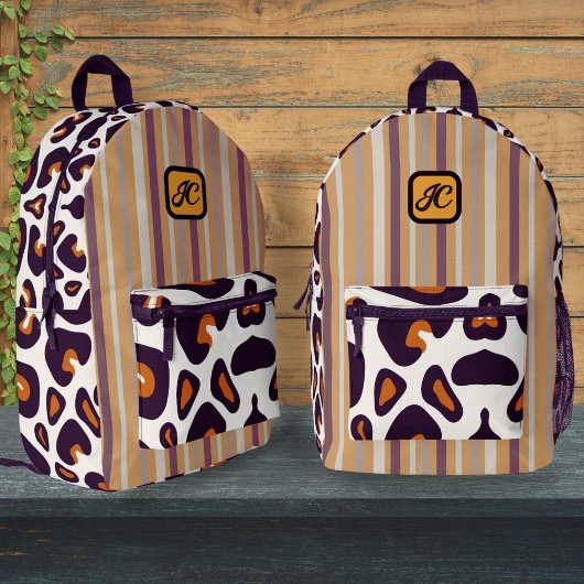 Leopard Print Lefty Backpack with Monogram Kids プリントバックパック