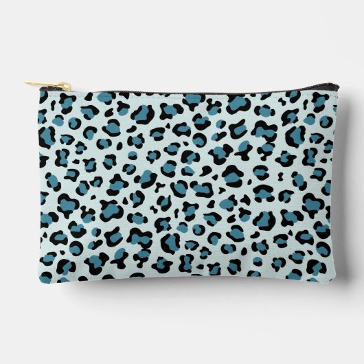 Leopard Print、Leopard Spots、Blue Leopard アクセサリーポーチ (正面)