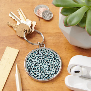 Leopard Print、Leopard Spots、Blue Leopard キーホルダー