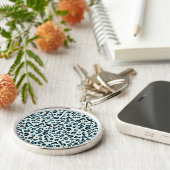 Leopard Print、Leopard Spots、Blue Leopard キーホルダー (側面)