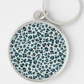 Leopard Print、Leopard Spots、Blue Leopard キーホルダー (正面)
