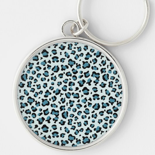 Leopard Print、Leopard Spots、Blue Leopard キーホルダー (正面)