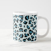 Leopard Print、Leopard Spots、Blue Leopard ジャンボコーヒーマグカップ (右)