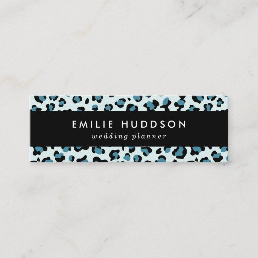 Leopard Print、Leopard Spots、Blue Leopard スキニー名刺 (正面)