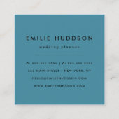 Leopard Print、Leopard Spots、Blue Leopard スクエア名刺 (裏面)