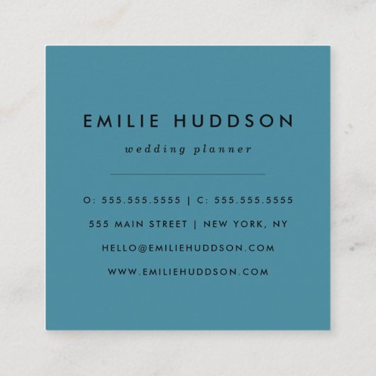 Leopard Print、Leopard Spots、Blue Leopard スクエア名刺 (裏面)