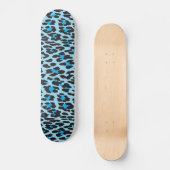 Leopard Print、Leopard Spots、Blue Leopard スケートボード (正面)