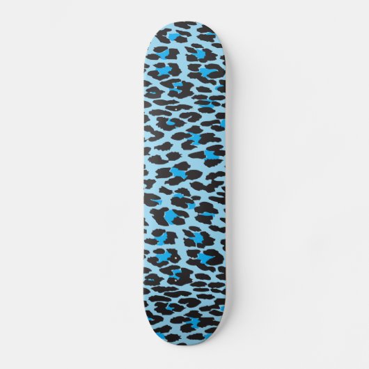 Leopard Print、Leopard Spots、Blue Leopard スケートボード (正面)