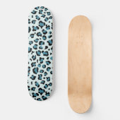Leopard Print、Leopard Spots、Blue Leopard スケートボード (正面)