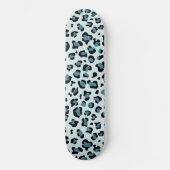 Leopard Print、Leopard Spots、Blue Leopard スケートボード (正面)