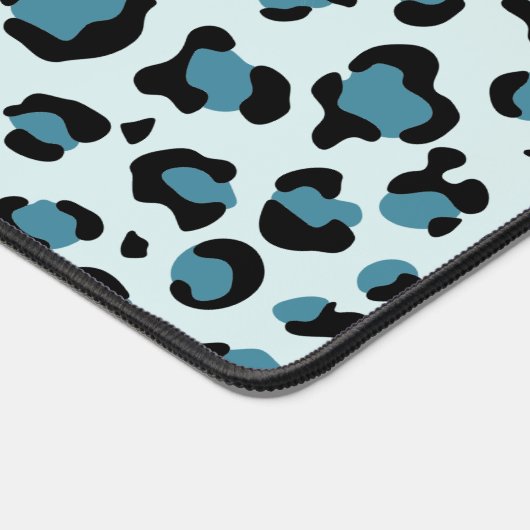 Leopard Print、Leopard Spots、Blue Leopard デスクマット (コーナー)