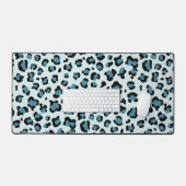 Leopard Print、Leopard Spots、Blue Leopard デスクマット (キーボード&マウス)