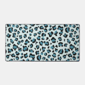 Leopard Print、Leopard Spots、Blue Leopard デスクマット (正面)