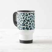 Leopard Print、Leopard Spots、Blue Leopard トラベルマグ (正面左)