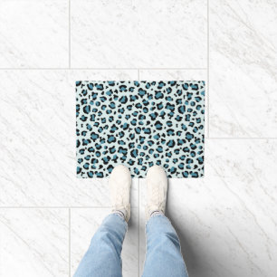 Leopard Print、Leopard Spots、Blue Leopard ドアマット