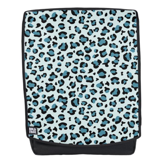 Leopard Print、Leopard Spots、Blue Leopard バックパック (正面)