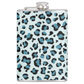 Leopard Print、Leopard Spots、Blue Leopard フラスク (正面)