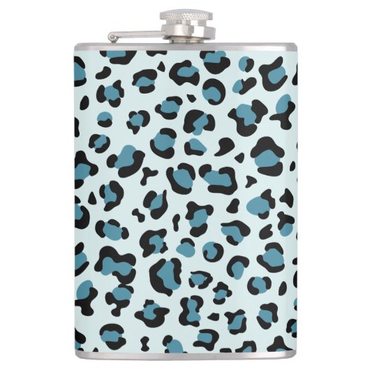 Leopard Print、Leopard Spots、Blue Leopard フラスク (正面)