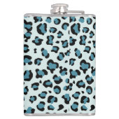 Leopard Print、Leopard Spots、Blue Leopard フラスク (裏面)