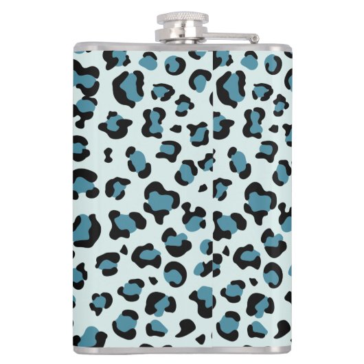 Leopard Print、Leopard Spots、Blue Leopard フラスク (裏面)