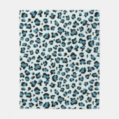 Leopard Print、Leopard Spots、Blue Leopard フリースブランケット (正面)