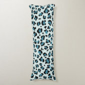 Leopard Print、Leopard Spots、Blue Leopard ボディピロー (正面縦)