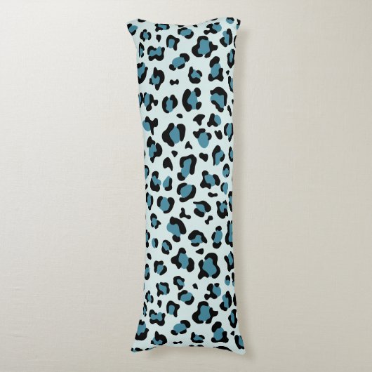 Leopard Print、Leopard Spots、Blue Leopard ボディピロー (正面縦)