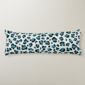 Leopard Print、Leopard Spots、Blue Leopard ボディピロー (正面)