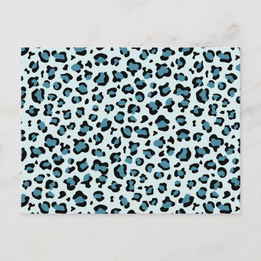 Leopard Print、Leopard Spots、Blue Leopard ポストカード (正面)