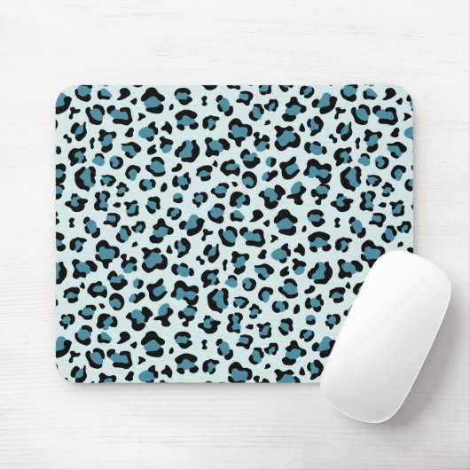 Leopard Print、Leopard Spots、Blue Leopard マウスパッド (マウス)