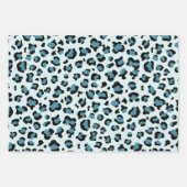 Leopard Print、Leopard Spots、Blue Leopard ラッピングペーパーシート (正面3)
