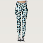 Leopard Print、Leopard Spots、Blue Leopard レギンス (正面)