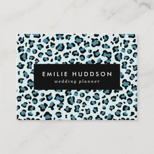 Leopard Print、Leopard Spots、Blue Leopard 名刺 (正面)