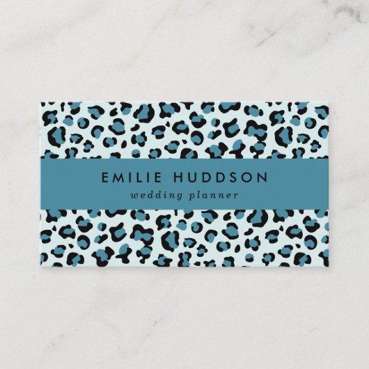 Leopard Print、Leopard Spots、Blue Leopard 名刺 (正面)