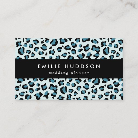 Leopard Print、Leopard Spots、Blue Leopard 名刺 (正面)