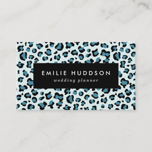 Leopard Print、Leopard Spots、Blue Leopard 名刺 (正面)