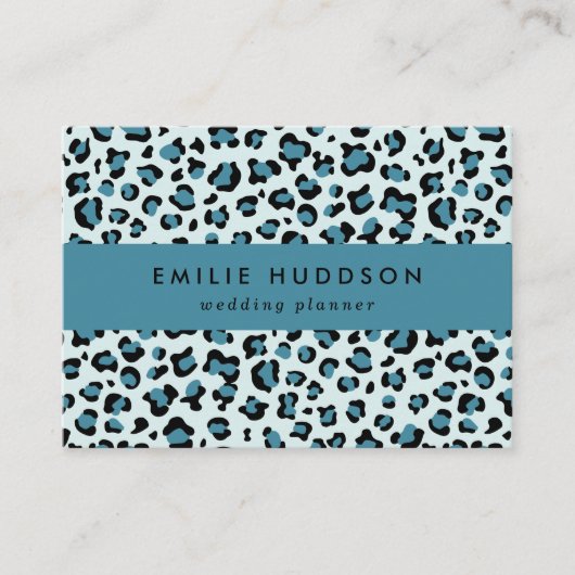 Leopard Print、Leopard Spots、Blue Leopard 名刺 (正面)