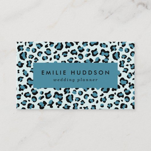 Leopard Print、Leopard Spots、Blue Leopard 名刺 (正面)
