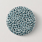 Leopard Print、Leopard Spots、Blue Leopard 缶バッジ (正面)