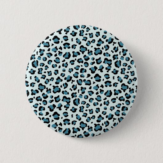 Leopard Print、Leopard Spots、Blue Leopard 缶バッジ (正面)