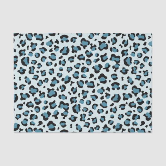 Leopard Print、Leopard Spots、Blue Leopard 薄葉紙 (正面)