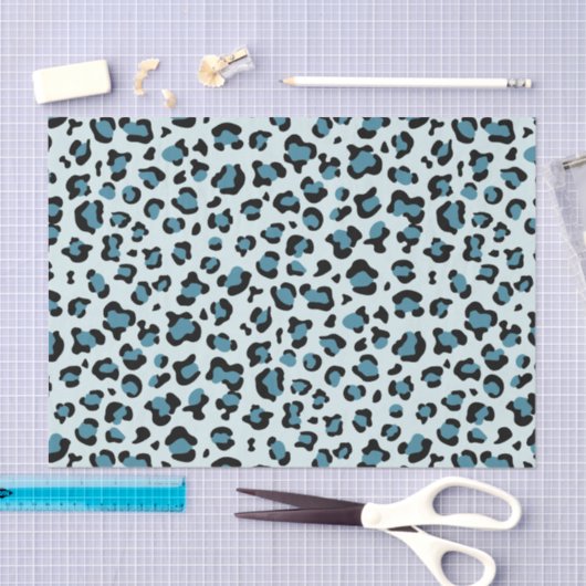 Leopard Print、Leopard Spots、Blue Leopard 薄葉紙 (クラフト)
