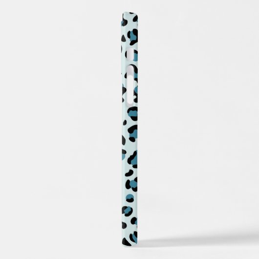 Leopard Print、Leopard Spots、Blue Leopard iPhoneケース (左側面)