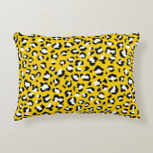 Leopard Print、Leopard Spots、Yellow Leopard アクセントクッション (正面)