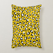 Leopard Print、Leopard Spots、Yellow Leopard アクセントクッション (正面(垂直))