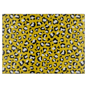Leopard Print、Leopard Spots、Yellow Leopard カッティングボード