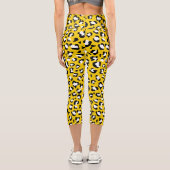 Leopard Print、Leopard Spots、Yellow Leopard カプリレギンス (裏面)